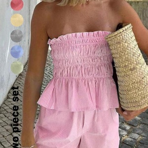 Conjunto Casual de Lino y Algodón para Mujer, Estilo Nuevo 2025, Dos Piezas con Top sin Mangas y Pantalones Cortos, Gran Venta OEM - Product Image 4