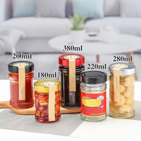 Bocal en verre unique pour cornichons Pâte de bœuf Ketchup Sauce chili Beurre d'arachide Miel Bocaux en verre Emballage alimentaire en verre