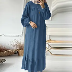 Custom Modern Elegant Women Ladies Dress Polyester Muslim Dress Plain Casual Islamic Clothing from turkey
