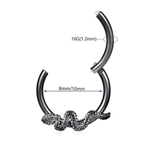 Anneau de piercing en acier inoxydable en forme de serpent, diamètre intérieur 8-10 mm, anneau de nez, boucle d'oreille, couleur or, design animal, bijoux de mode - Product Image 2
