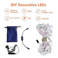 Guirlande lumineuse de Noël à intensité variable, mini, 12V, blanc chaud, 10 mètres, étanche IP65, avec chargeur de voiture - 50 000 - Meilleures ventes