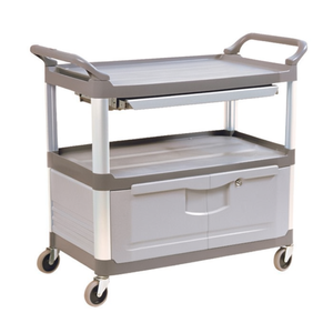 Carrello multiuso con cassetto e armadietto grigio FG409400GRAY - Product Image 2