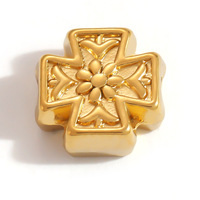 SUMMLY Perles Breloques à Grand Trou en Émail Fin, Motifs Cœur, Fleur, Nœud, en Acier Inoxydable Plaqué Or 18K, Pendentif Entretoise pour Bijoux DIY et Bracelets