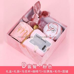 New Product Ideas 2023 Cute Beautiful Anniversary Gift Set with Bunny Coffee <b>Cup</b> Towel Customizable Colors for Girlfriend Lovers - Product Image 4