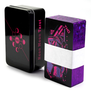 Großhandel Blechdose Tarotkarten Anleitungsbuch Rot-Lila Folien-Tarotkarten-Sets für Anfänger - Product Image 2