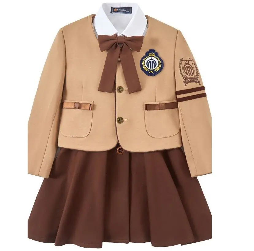 キッズセット衣料品メーカー小学校ホットセールカスタム制服卸売学校男の子と女の子の制服パターン