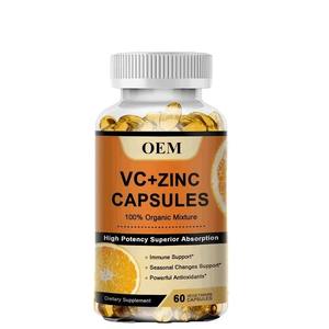 VitaHall OEM <span class=keywords><strong>C</strong></span> Vitamini ve Çinko Yumuşak Kapsülleri Antioksidan Koruma GDO'suz <span class=keywords><strong>C</strong></span> Vitamini Çinko Yumuşak Kapsülleri - Product Image 1