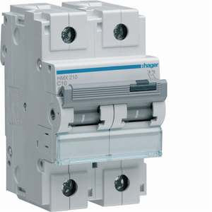 HMX210 Personalizzabile con Interruttore Termomagnetico Hagers 50kA 2P curva C 10A 3M - Product Image 1