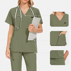 Nuevo Estilo de Uniformes Quirúrgicos para Hospitales y Salones de Belleza, Conjuntos Unisex con Estampado OEM, Transpirables y Holgados - Product Image 4