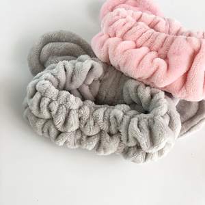 Wholesale Cute Ear <strong>Velvet</strong> <strong>Headband</strong> Embroidery Heart Make up Hair Bands Microfiber <strong>Headband</strong> for Girls Women - Product Image 5