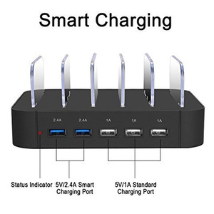 새로운 공용 USB 충전 스테이션 5포트 멀티 태블릿 및 휴대폰 충전기 - Product Image 5