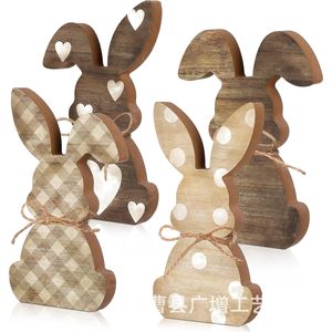Decoración de Conejo de Madera para Pascua, Adorno Artesanal para Mesa de Salón o Interiores de Estilo Rústico - Product Image 5