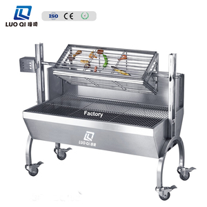 กลางแจ้งแบบพกพาสแตนเลสย่างบาร์บีคิวย่นมหมูสะอายหมูย่าง Rotisserie ความสูงปรับถ่านย่างสําหรับขาย - Product Image 4