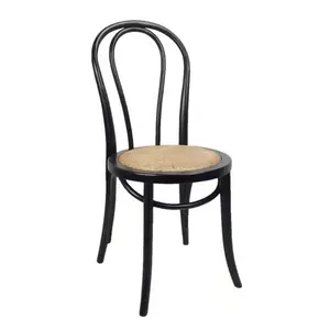 工厂价格便宜法国土气实木椅子藤制餐椅