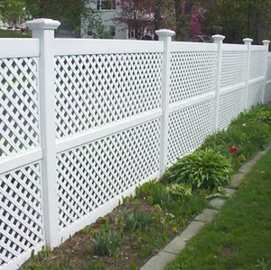 Wall Fence Designs Hot-sale Decorative Cheap White Color Lattice Security Fence Net Palisade Fence