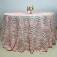 Elegante runde Taft Rosetta Tischdecke Hochzeit Tischdecke Blume Rosette Weiß Rechteckige Tischdecke