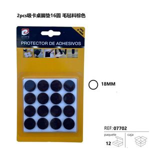 Eerp Lot de 16 patins de table ronds adhésifs en feutre marron de 18 mm pour meubles - Product Image 3