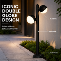 Borne lumineuse LED architecturale pour jardin en aluminium de qualité supérieure, éclairage diffuse confortable, design moderne pour zones paysagères