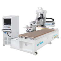 Routeur CNC JIYU KH908 avec système de contrôle NC Studio pour la fabrication de portes et de panneaux de placards en bois, machine de perçage latéral pour le travail du bois