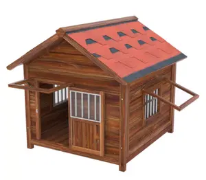 The latest popular light weight assembly type solid wood pet cage outdoor sun and rain protection wooden dog Kennel house