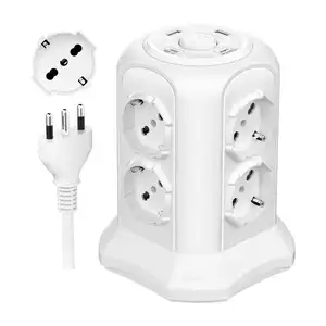 OSWELL Italian Tower Power Strip Double Type-C Ports 220-250V 16A With Pure Copper Extension Cord PD20W Fast Charging