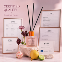 Diffuseur à bâtonnets en verre dépoli avec capuchon orange et bâtonnets noirs, parfum d'ambiance pour la maison, décoration spa, fournisseur en gros OEM ODM