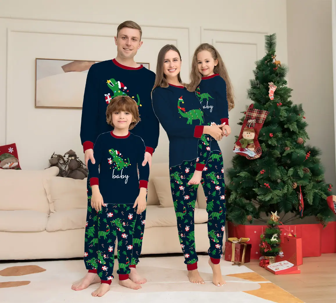 Europäische und amerikanische Baby kinder pyjamas zu Hause Kleidung Set Weihnachten Familie Nachtwäsche Set
