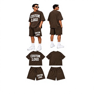ชุดเสื้อยืดโอเวอร์ไซส์และกางเกงขาสั้นพิมพ์ลายตามสั่ง สไตล์สตรีทแวร์ ชุดลำลองสองชิ้นเข้าชุดกัน - Product Image 5