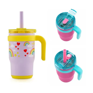 Vaso Térmico Personalizado de Acero Inoxidable de 14oz para Niños con Asa, Tapa y Popote, Antiderrames, Aislado, para Regalo Escolar con Logo, Venta al por Mayor - Product Image 3