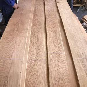 Factory Supply AA Grade Cherry Veneers 0.45mm Natural Veneer Wood Sheet Mountain/Straight Grain Cherry Wood Veneer For Flooring