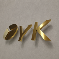 Letrero de Letras Retroiluminadas de Acero Inoxidable y Titanio Cepillado Personalizado, Letras de Canal LED con Halo 3D para Fachadas de Negocios