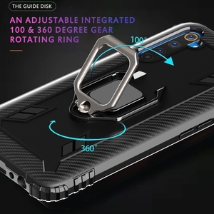 Pour OPPO <span class=keywords><strong>Realme</strong></span> <span class=keywords><strong>6</strong></span> Pro Étui de protection en fibre de carbone avec support rotatif à 360 degrés - Product Image 6