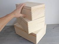 Cassa di cerimonia nuziale di legno non finita di stoccaggio naturale, scatola di ricordo del bambino, scatola di Decoupage non verniciata