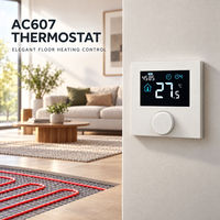 Système de contrôle intelligent de chauffage par le sol AC607 TL46 AC9400 16A Thermostat programmable WiFi à écran tactile AC220V Résidentiel