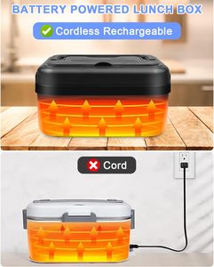 Lonchera Eléctrica Portátil Mejorada 2026, 16000mAh Recargable, Sin Agua, para Camping y Auto, Acero Inoxidable, Conservación del Calor - Product Image 2