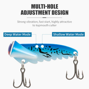 Leurre dur en métal VIB 46mm 8g, design multi-trous, forte vibration, pour pêche en eau douce et salée, brochet et bar. - Product Image 4