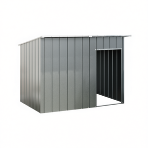 Nichoir pour chien en acier galvanisé anthracite 60,2 x 35,8 x 43,3 pouces, cage extérieure pour animaux de compagnie, design moderne et durable - Product Image 1