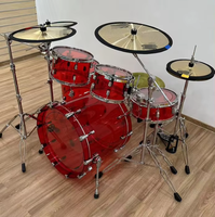 Customizable 5-drum and 4-cymbal Drum Set Acrylic Jazz Drum Rhythm Instrument