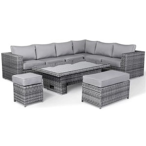 Ensemble de <span class=keywords><strong>4</strong></span> pièces de salle à manger moderne de luxe, en métal et aluminium, avec corde, canapé de jardin, foyer, meubles de <span class=keywords><strong>patio</strong></span> en rotin pour l'extérieur. - Product Image 1