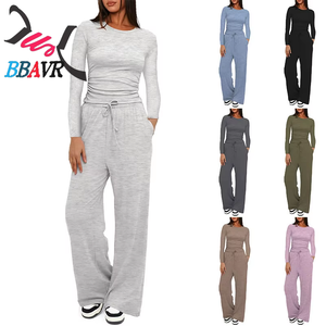 Knit Loose Solid Color Long Sleeve Women's <b>Summer</b> Sets Streetwear Sets Women Spring Autumn - Product Image 4
