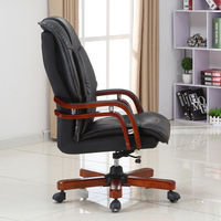 Chaise de patron en cuir véritable, chaise de bureau en cuir de vache respirant, chaise de PDG avec accoudoirs, hauteur réglable, fonction pivotante