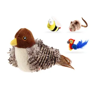 Electric Stimulation Bird Ladybug Cat Toy Teaser Interactive Pet Cats Toys Plush Emulation Animals Wholesale