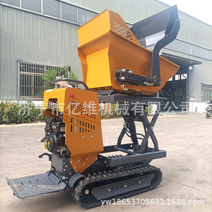 Mini camion benne de 1 à 10 tonnes de capacité de charge, avec levage hydraulique pour le transport sur chantier, équipé d'un système de transmission sur chenilles - Product Image 4