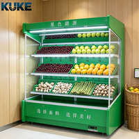 Commerciële luchtgordijn-displaykoeler met ingebouwde LED-verlichting en eenvoudig te reinigen voering voor gebak, melk en fruit