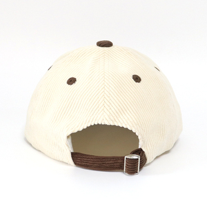 Casquettes de baseball en velours côtelé à visière incurvée à 6 panneaux non structurées décontractées à deux tons pour filles avec logo brodé personnalisé de conception de mode - Product Image 3