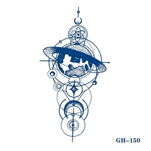 Nouveau tatouage temporaire professionnel imperméable GH, autocollant noir jetable pour bras, fille, garçon, autocollant corporel, pochoir de tatouage pour encre de tatouage - Product Image 1