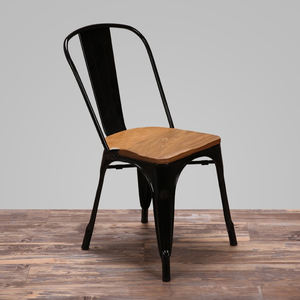 <b>Vintage</b> Industrial Cheap Simple Design Stackable Restaurant Cafe Chaise Wooden Iron Metal Dining Cadeira Tolix <b>Chair</b> With Wood - Product Image 5