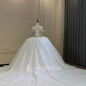 XS329 Superbe robe de mariée à épaules dénudées avec franges et cristaux Vestidos De Novia - Product Image 5