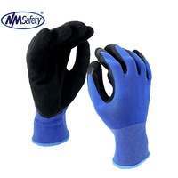 NMsafety Personnalisé Polyester Rouge Slip Agriculture Main Gants Latex Enduit De Mousse Grip Flex Jardin Gants De Travail