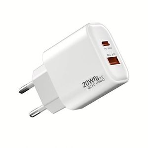 อะแดปเตอร์ชาร์จไฟแบบติดผนัง 20W PD Type C พร้อมพอร์ต USB A+C สำหรับโทรศัพท์รุ่น 17 16 15 14 13 12 11 - Product Image 2